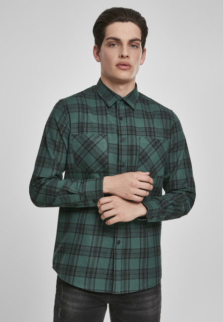 Urban Classics Checked Flanell Shirt 7 darkgreen/black - XS