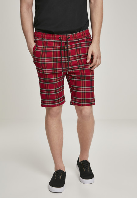 Urban Classics Checker Shorts red/blk - M