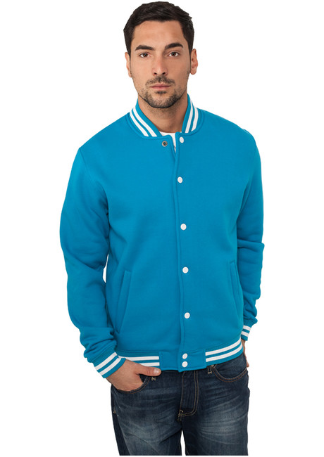 Urban Classics College Sweatjacket turquoise - S