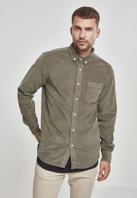 Urban Classics Corduroy Shirt olive - XL
