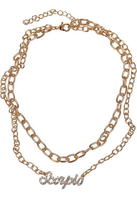 Urban Classics Diamond Zodiac Golden Necklace scorpio - UNI