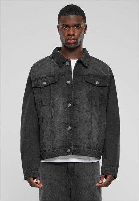 Urban Classics Heavy Ounce Boxy Denim Jacket black washed - 3XL