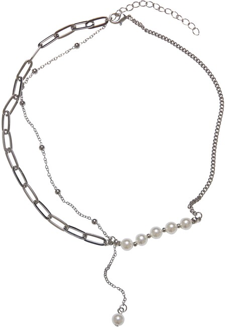 Urban Classics Jupiter Pearl Various Chain Necklace silver - UNI
