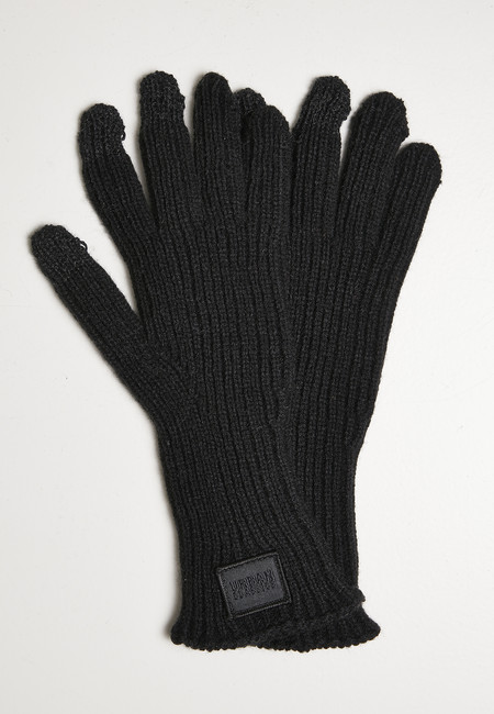 E-shop Urban Classics Knitted Wool Mix Smart Gloves black - S/M
