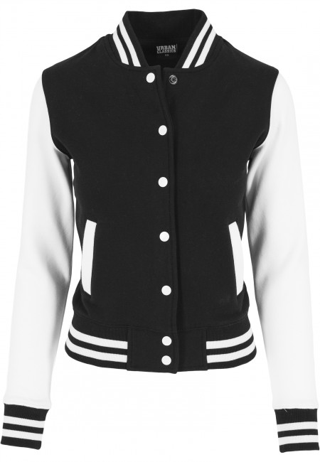 E-shop Urban Classics Ladies 2-tone College Sweatjacket blk/wht - XL