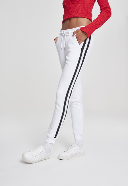 Urban Classics Ladies College Contrast Sweatpants white/black/white - 5XL