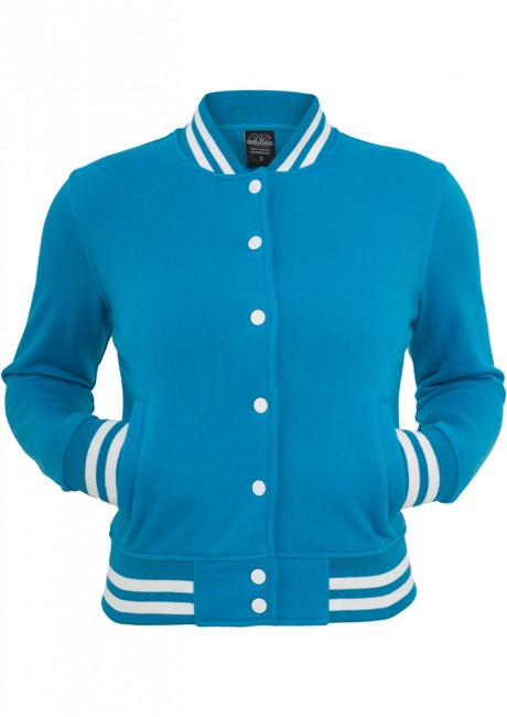 E-shop Urban Classics Ladies College Sweatjacket turquoise - M