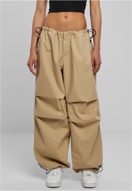 Urban Classics Ladies Cotton Parachute Pants wetsand - XL