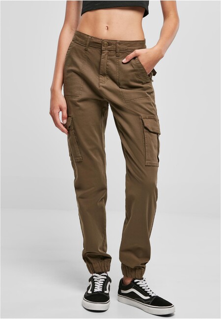 Urban Classics Ladies Cotton Twill Utility Pants olive - 29