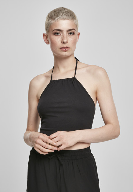 Urban Classics Ladies Cropped Neckholder Top 2-Pack black/white - XS