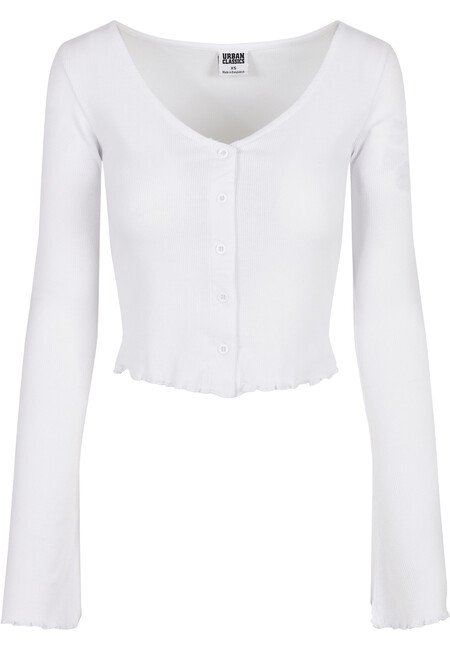 Urban Classics Ladies Cropped Rib Cardigan white - XL