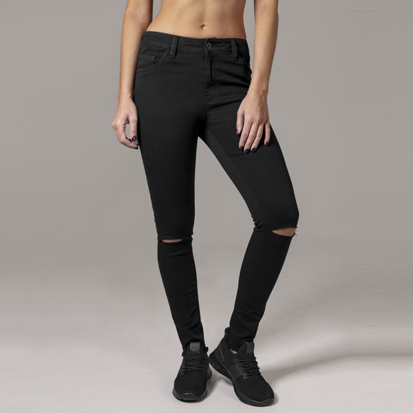 E-shop Urban Classics Ladies Cut Knee Pants black - 30
