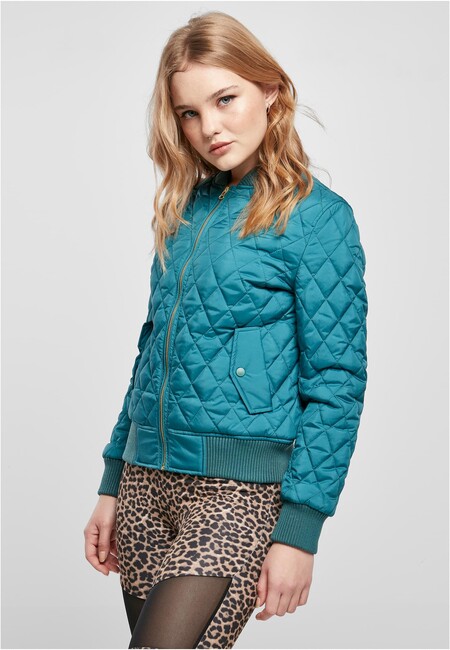 E-shop Urban Classics Ladies Diamond Quilt Nylon Jacket jasper - 3XL