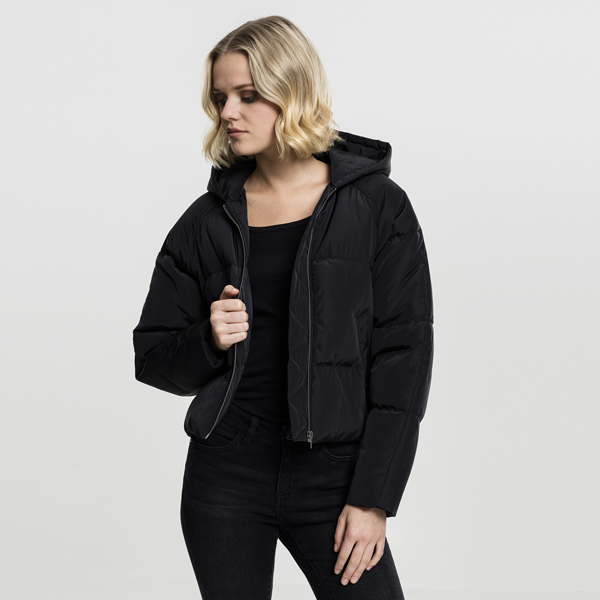 E-shop Urban Classics Ladies Hooded Oversized Puffer Jacket black - L