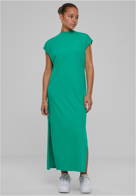 E-shop Urban Classics Ladies Long Extended Shoulder Dress ferngreen - XS