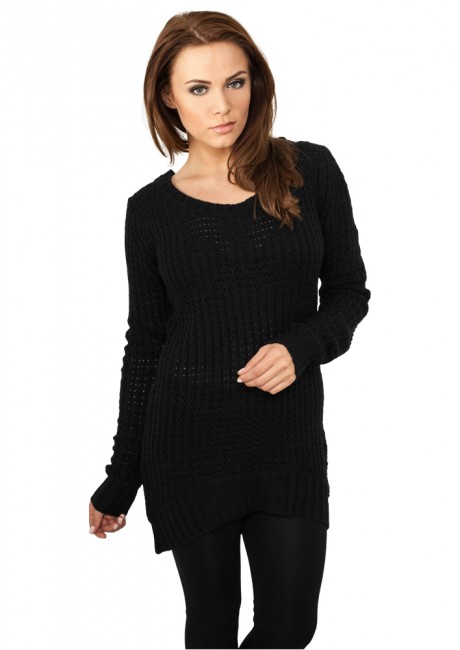 Urban Classics Ladies Long Wideneck Sweater black - M