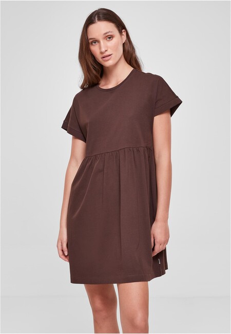 E-shop Urban Classics Ladies Organic Empire Valance Tee Dress brown - 5XL