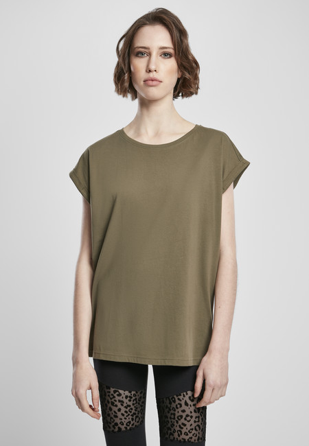 Urban Classics Ladies Organic Extended Shoulder Tee olive - XS