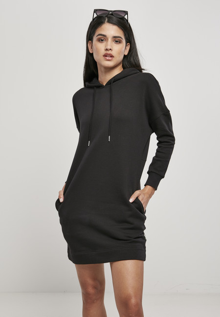 E-shop Urban Classics Ladies Organic Oversized Terry Hoody Dress black - 3XL