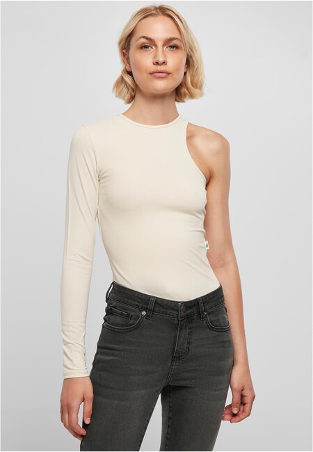 Urban Classics Ladies Organic Stretch Asymmetric Body whitesand - XL