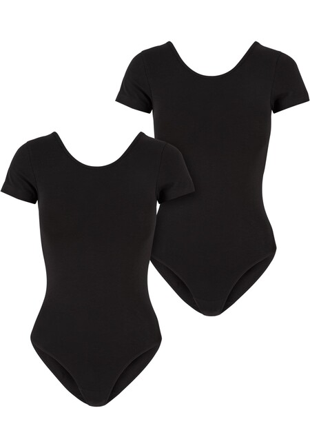 Urban Classics Ladies Organic Stretch Jersey Body 2-Pack black+black - M
