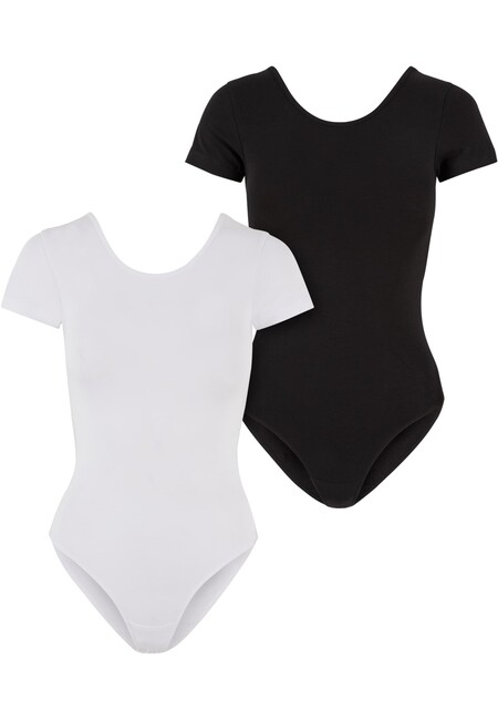 Urban Classics Ladies Organic Stretch Jersey Body 2-Pack white+black - M