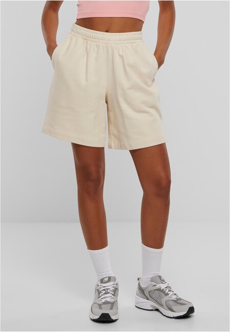 Urban Classics Ladies Organic Terry Bermuda Pants whitesand - L