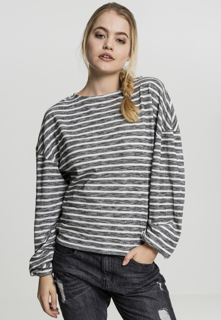 Urban Classics Ladies Oversize Stripe Pullover black/white - M