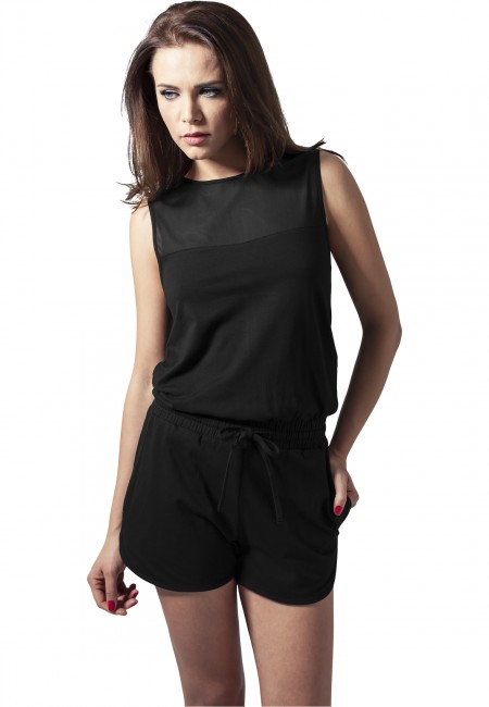 Urban Classics Ladies Tech Mesh Hot Jumpsuit black - XS