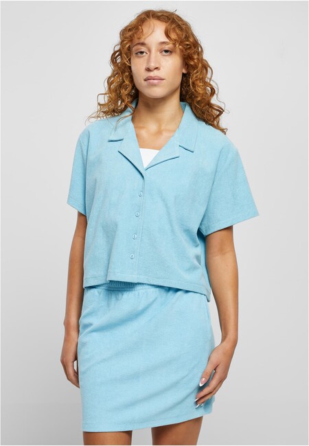 Urban Classics Ladies Towel Resort Shirt balticblue - S