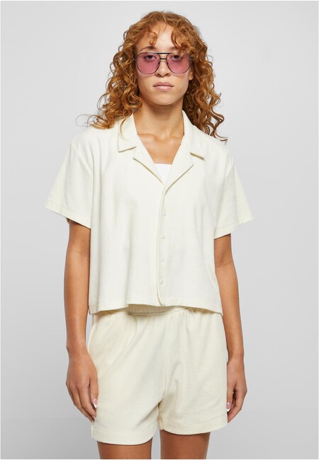Urban Classics Ladies Towel Resort Shirt palewhite - 4XL