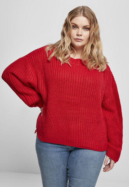 Urban Classics Ladies Wide Oversize Sweater fire red - S