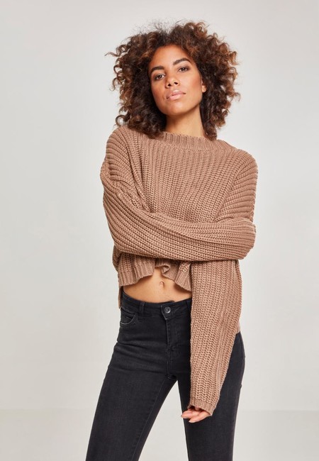 Urban Classics Ladies Wide Oversize Sweater taupe - 4XL