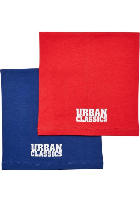 Urban Classics Logo Tube Scarf Kids 2-Pack blue/red - UNI