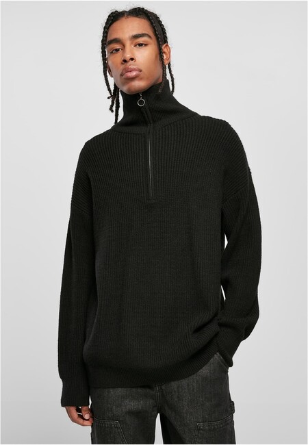Urban Classics Oversized Knitted Troyer black - XXL