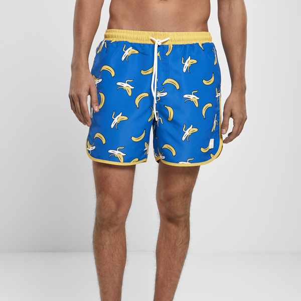 E-shop Plavky Urban Classics Pattern Retro Swim Shorts banana aop - S