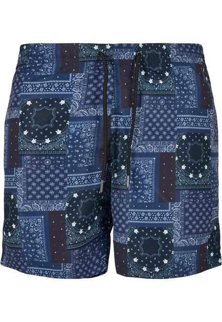Urban Classics Pattern Swim Shorts navy bandana aop - XL
