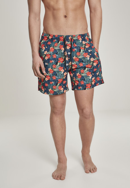 Urban Classics Pattern?Swim Shorts blk/tropical - XXL