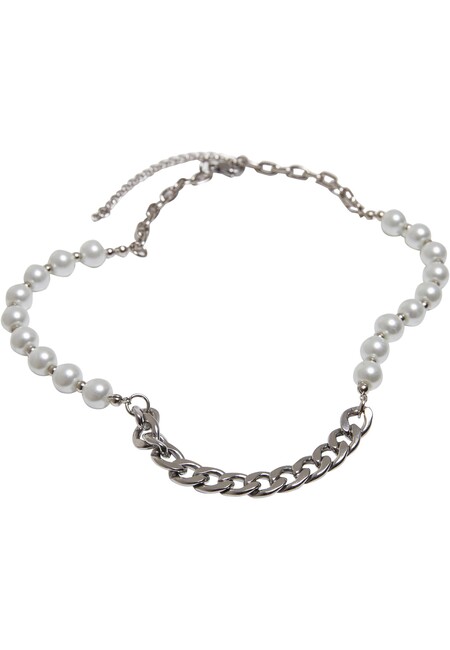 Urban Classics Pearl Various Chain Necklace silver - UNI