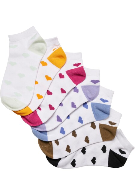 Urban Classics Recycled Yarn Heart Sneaker Socks 7-Pack multicolor - 47–50