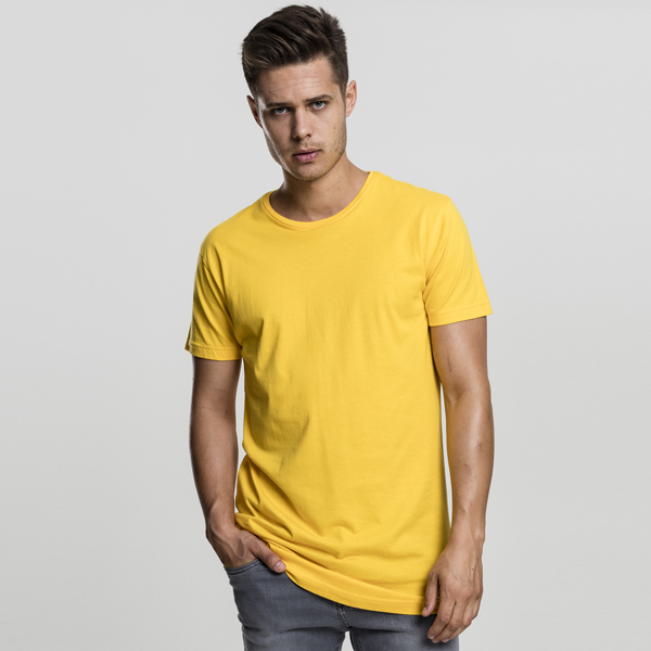 Pánske tričko Urban Classics Shaped Long Tee chrome yellow - L