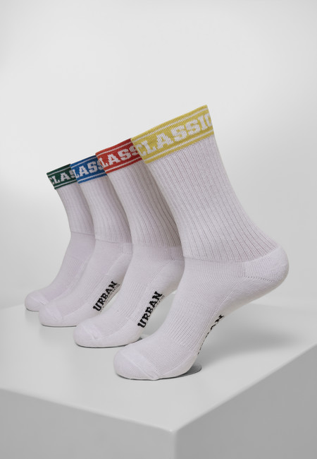 Urban Classics Short Sporty Logo Socks Coloured Cuff 4-Pack multicolor - 35–38