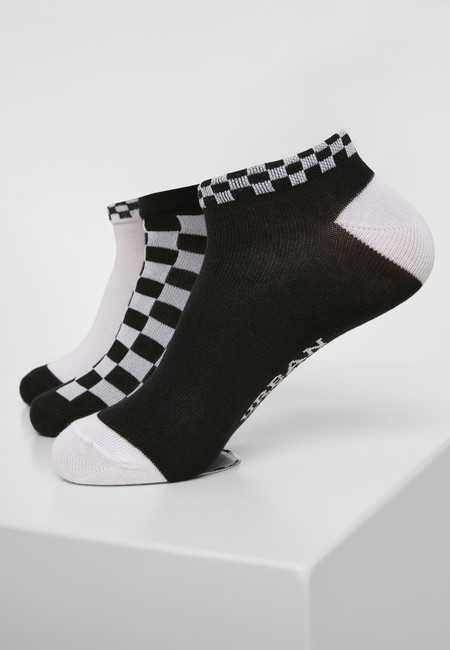 Urban Classics Sneaker Socks Checks 3-Pack black/white - 47–50