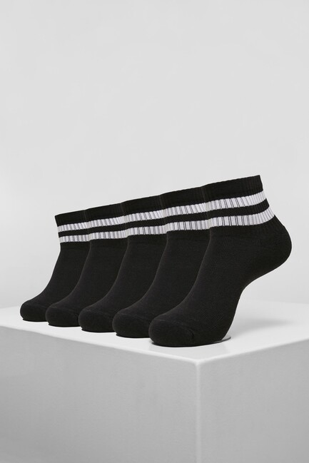 Urban Classics Sporty Half Cuff Logo Socks 5-Pack black - 35–38