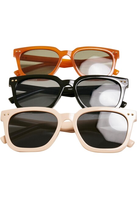 E-shop Urban Classics Sunglasses Chicago 3-Pack black/brown/lightbeige - UNI
