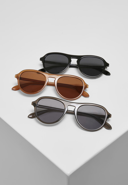E-shop Urban Classics Sunglasses Kalimantan 3-Pack brown/grey/black - UNI