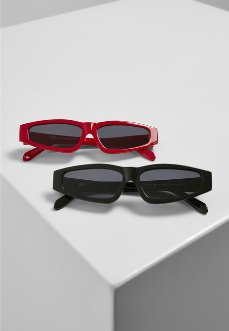 E-shop Urban Classics Sunglasses Lefkada 2-Pack black/black+red/black - UNI