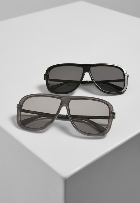 Urban Classics Sunglasses Milos 2-Pack black/black+grey/grey - UNI