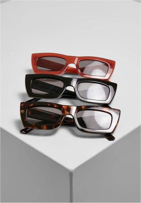 Urban Classics Sunglasses Sanremo 3-Pack black/red/amber - UNI