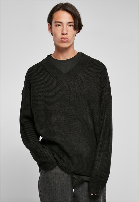 Urban Classics V-Neck Sweater black - 4XL